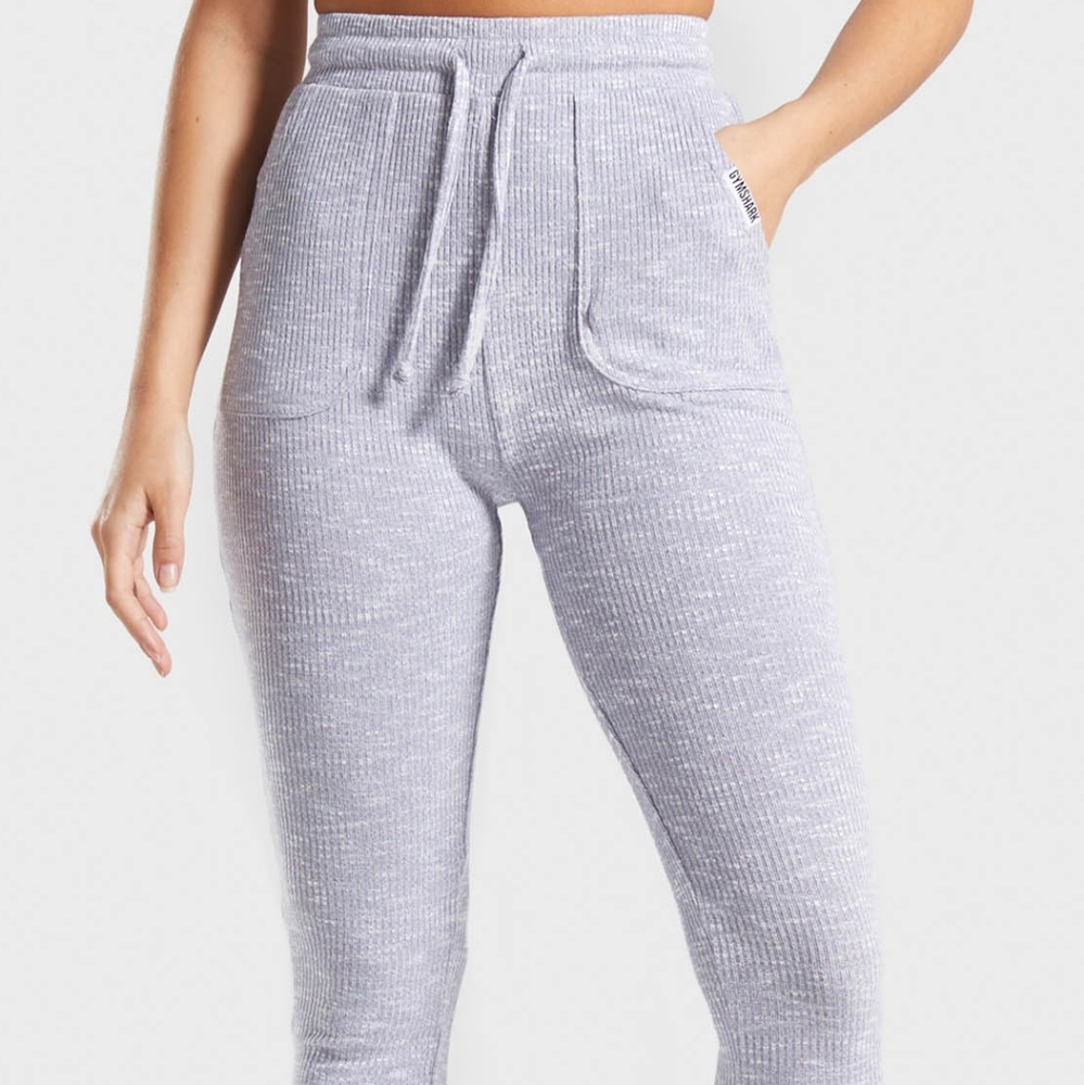 Slounge Ribbed Leggings in Lilac Grey Marl